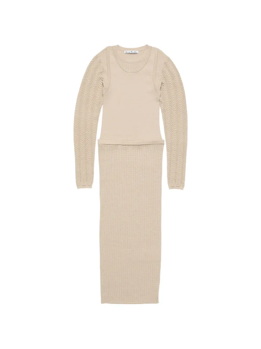 Платье миди с длинными рукавами Acne Studios, нейтральный