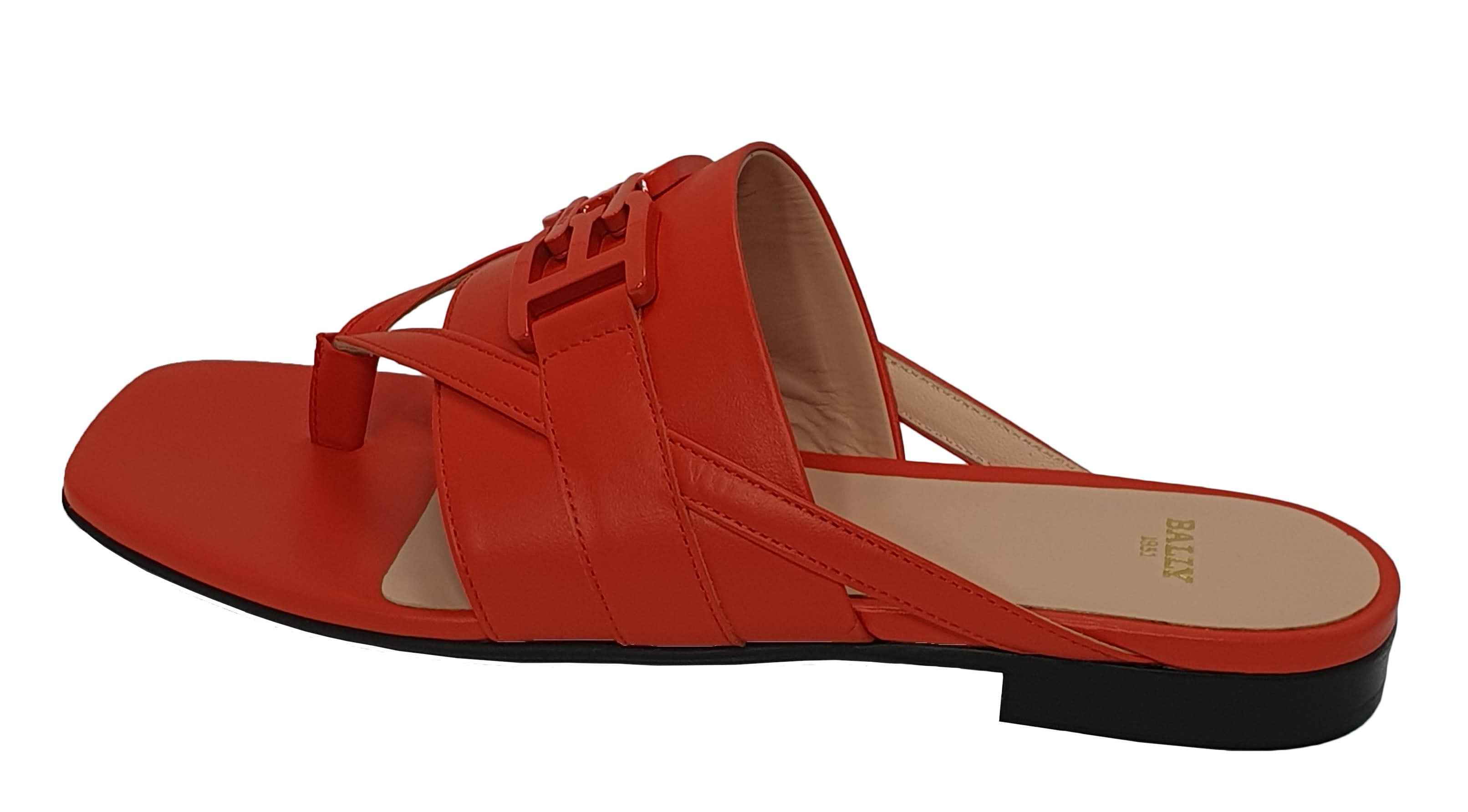 BALLY Elia 6302987 Женские балетки оранжевые из телячьей кожи River — фото 3