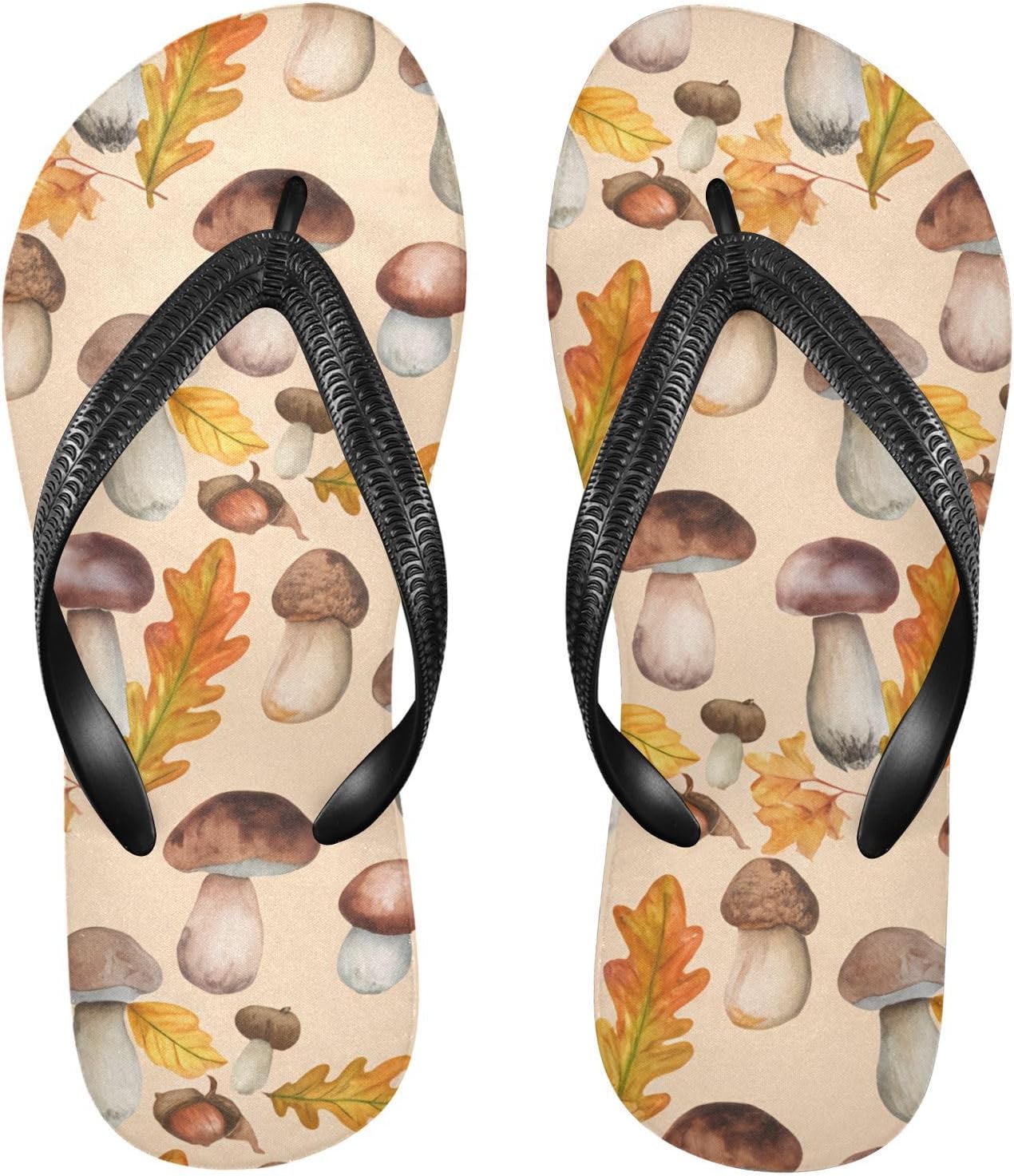 

Вьетнамки Boletus Leaves бежевые сандалии для пляжа и душа, резиновые нескользящие летние тапочки для мужчин и женщин Sinestour