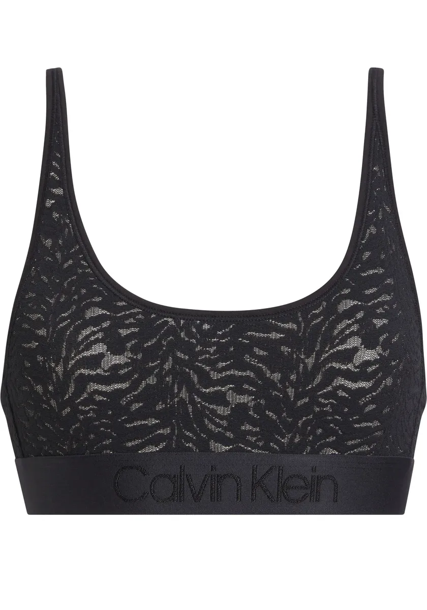 

Бюстгальтер без косточек Calvin Klein Underwear "UNLINED BRALETTE", выполненный из кружева, черный