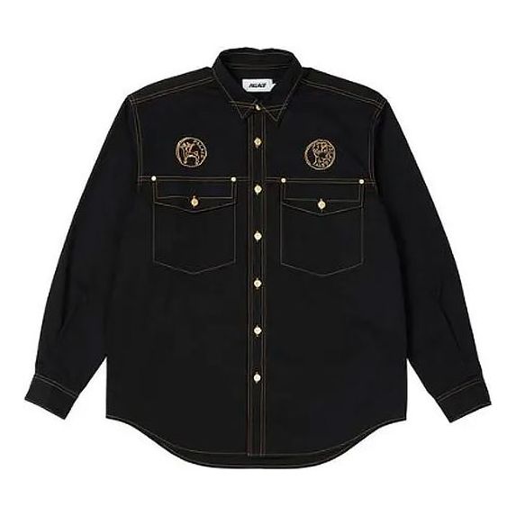 

Рубашка PALACE Funny Logo Stand Collar Long Sleeves Shirt Unisex Black, черный