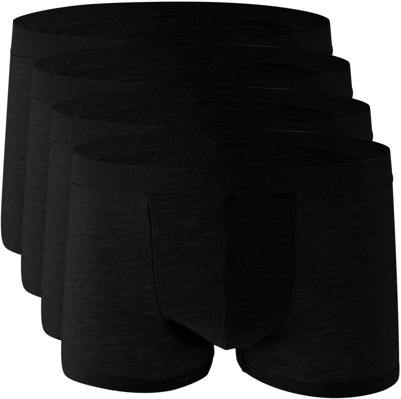 Боксеры из 4 штук, низкая посадка, мягкие, Black