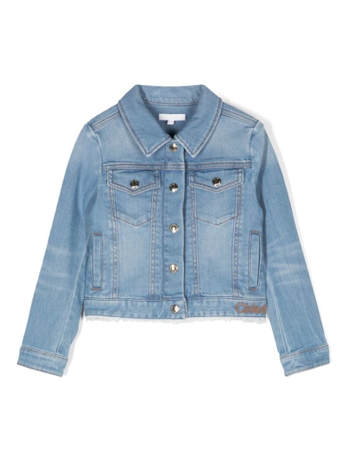 

Джинсовая куртка из хлопка Chloé Kids, синий