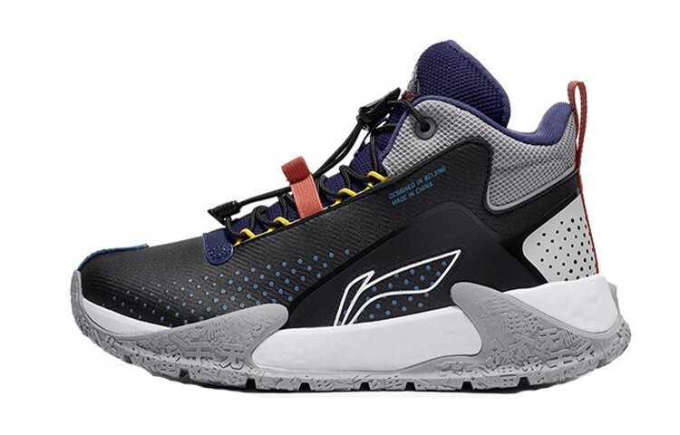

Кроссовки Walker Kids GS Mid-top черные/синие с рисунком Lining Young
