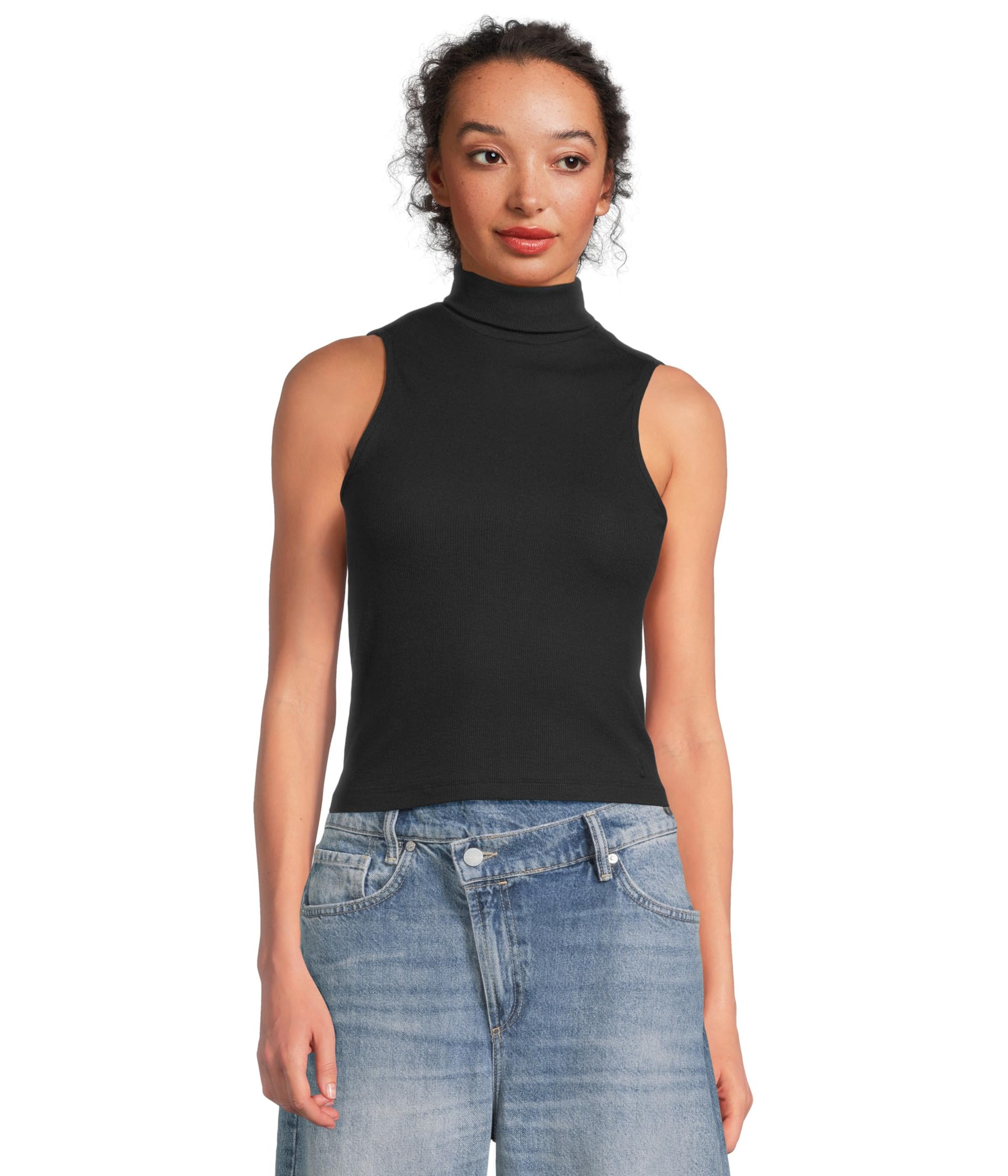 

Топ AllSaints Bec Roll Neck Tank, цвет Black Oyster Blue