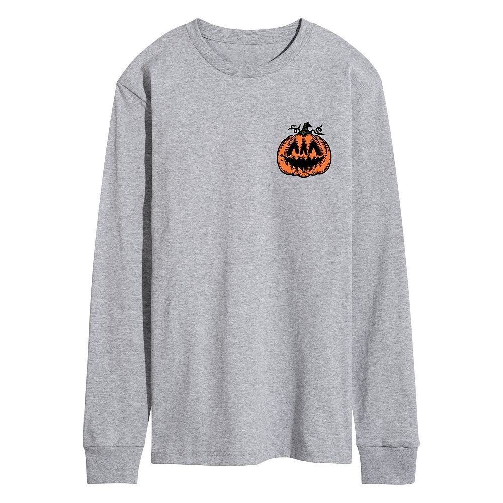 

Мужская футболка с длинными рукавами и рисунком Spooky Jack O' Lantern Licensed Character, серый