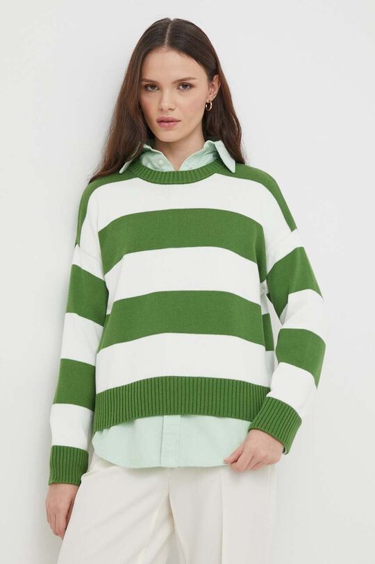

Хлопковый свитер United Colors of Benetton, зеленый