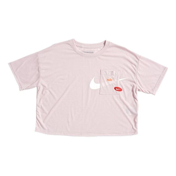 

Футболка спортивная повседневные свободные короткие рукава розовые красные Nike, розовый