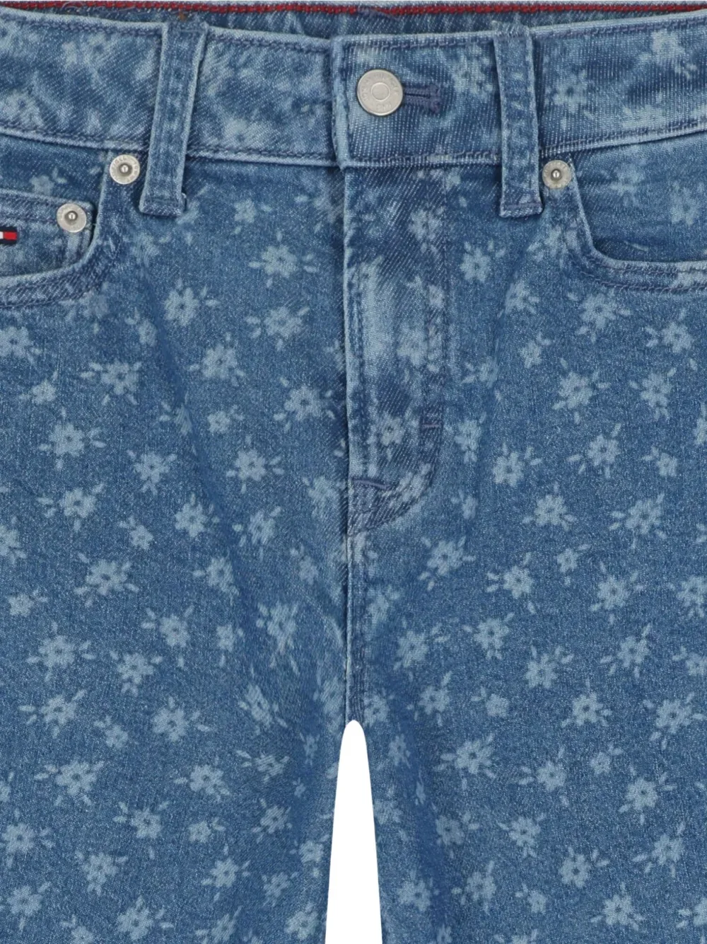 Джинсы с цветочным узором Tommy Hilfiger Junior, синий — фото 3