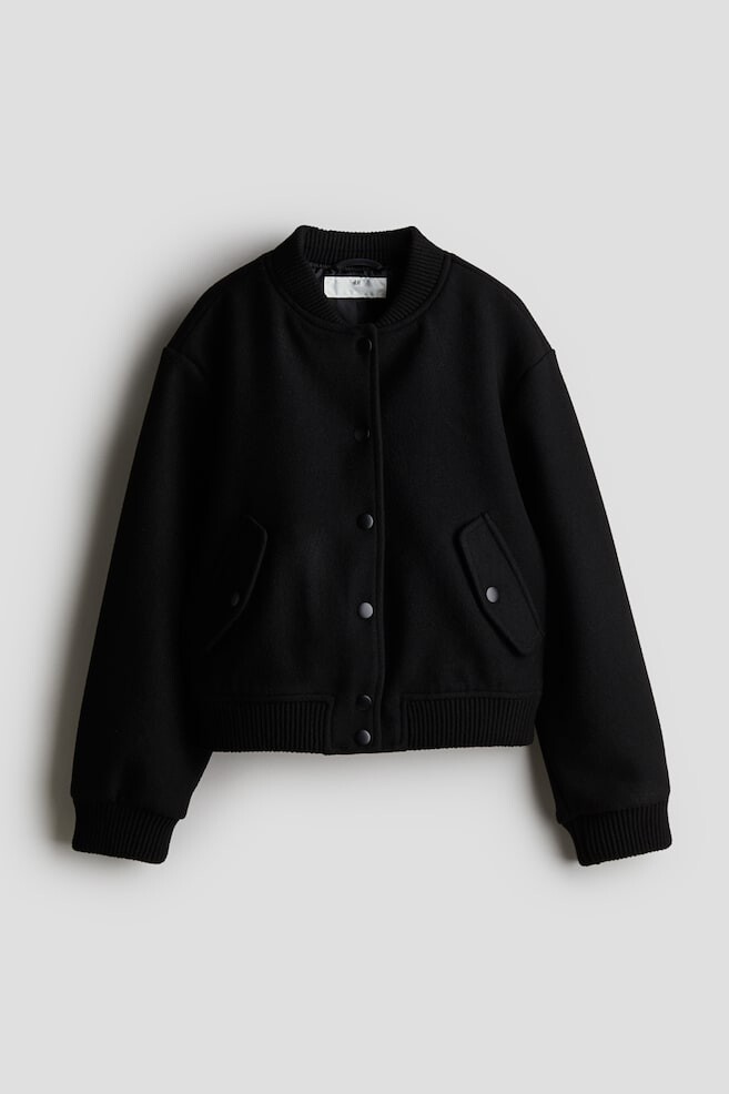 

Куртка пилота из фетровой ткани H&M, черный