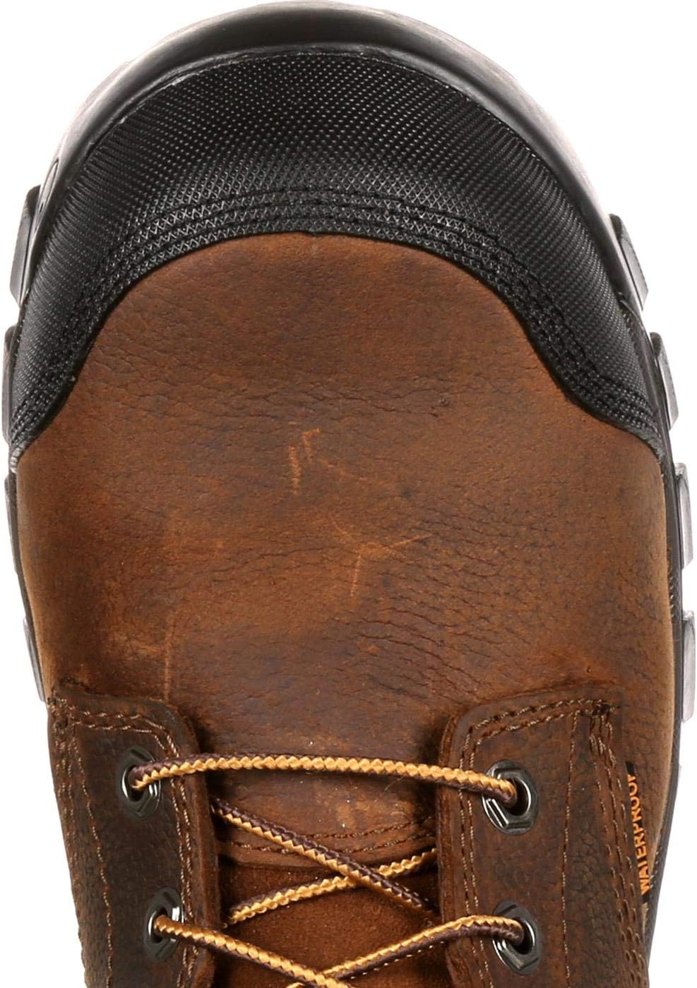 Мужские рабочие ботинки Carhartt CMF6380 Rugged Flex водонепроницаемые, с шестидюймовой высокой голенью, темно-коричневый — фото 2