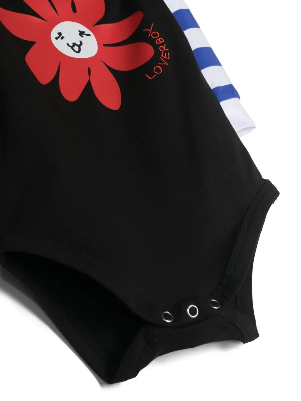Боди с цветочным принтом и полосками Charles Jeffrey Loverboy, черный — фото 3