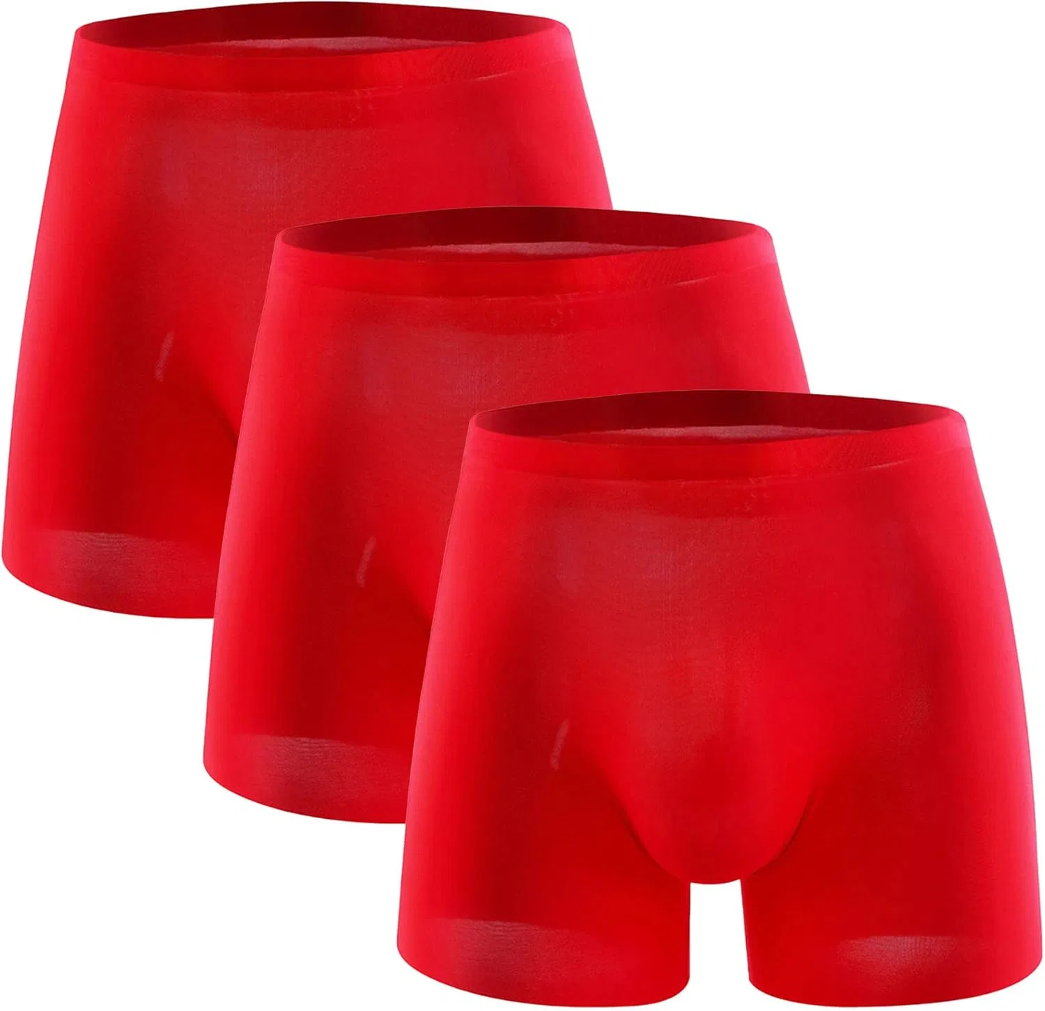 Боксеры из шелка, красный, 3 шт