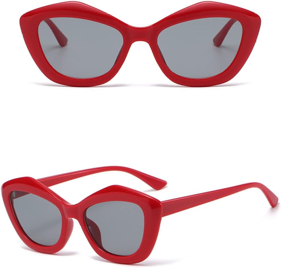 

Женские солнцезащитные очки «кошачий глаз» небольшого размера, белого цвета, необычной формы, конфетного оттенка, для путешествий, с защитой от солнца generic, C6 Red Black