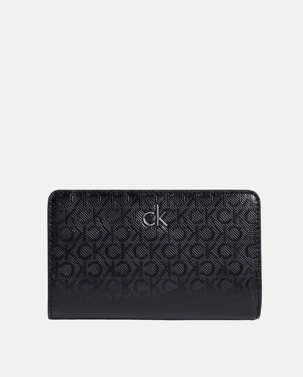 

Сложенный средний кошелек с монограммой Calvin Klein, чёрный