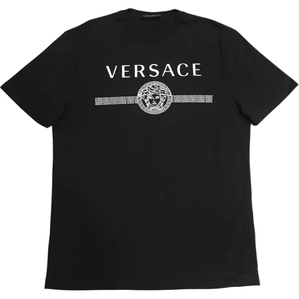 Футболка VERSACE с круглым вырезом черная