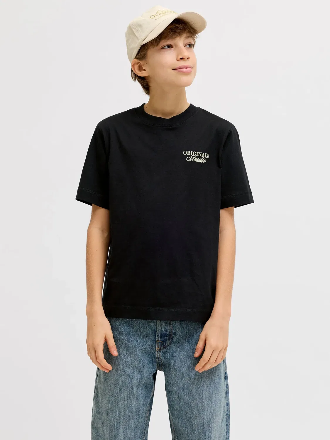 Футболка хлопковая JACK & JONES Junior, черный — фото 3