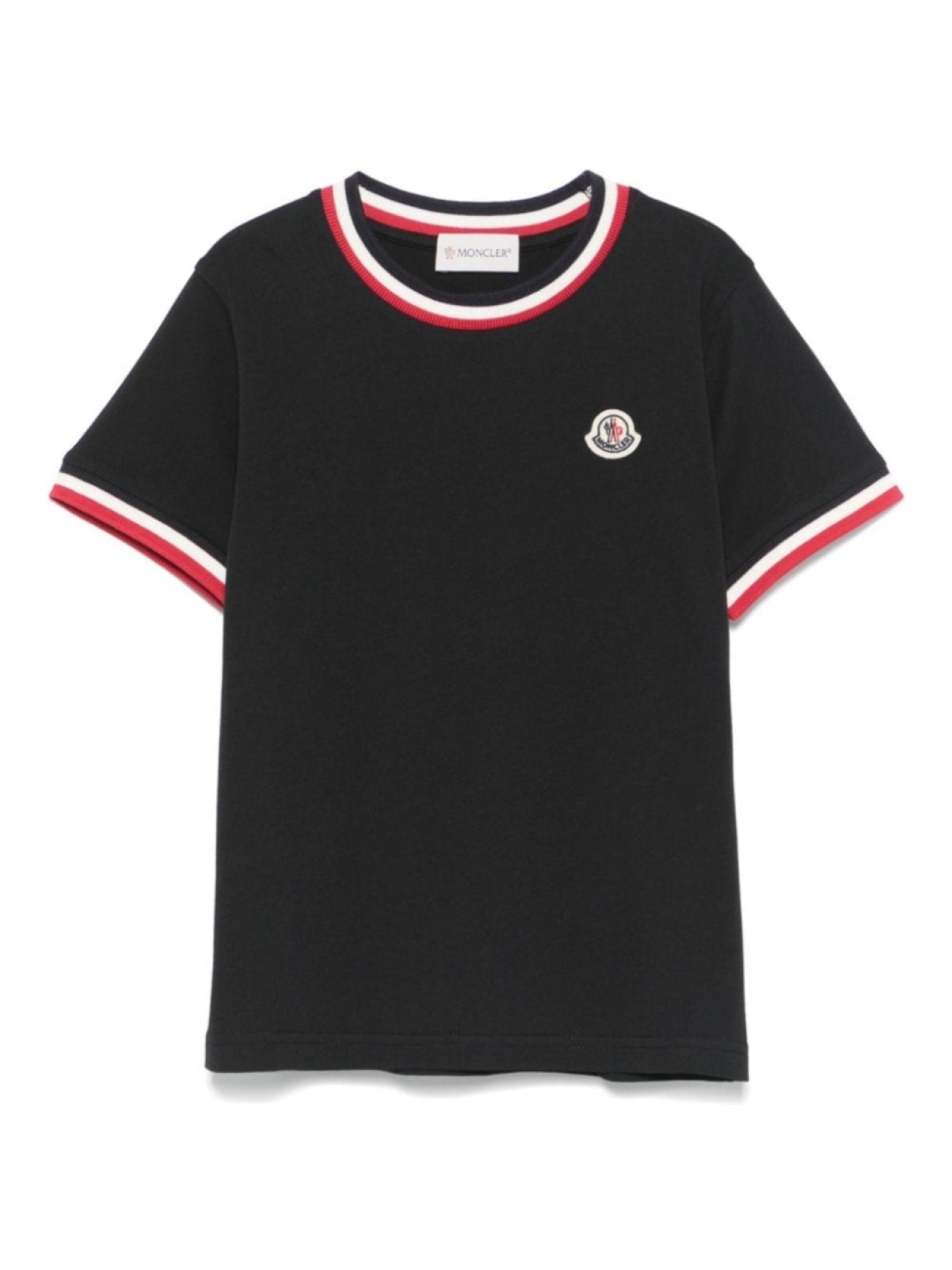 

Moncler Enfant футболка Tricolor, черный