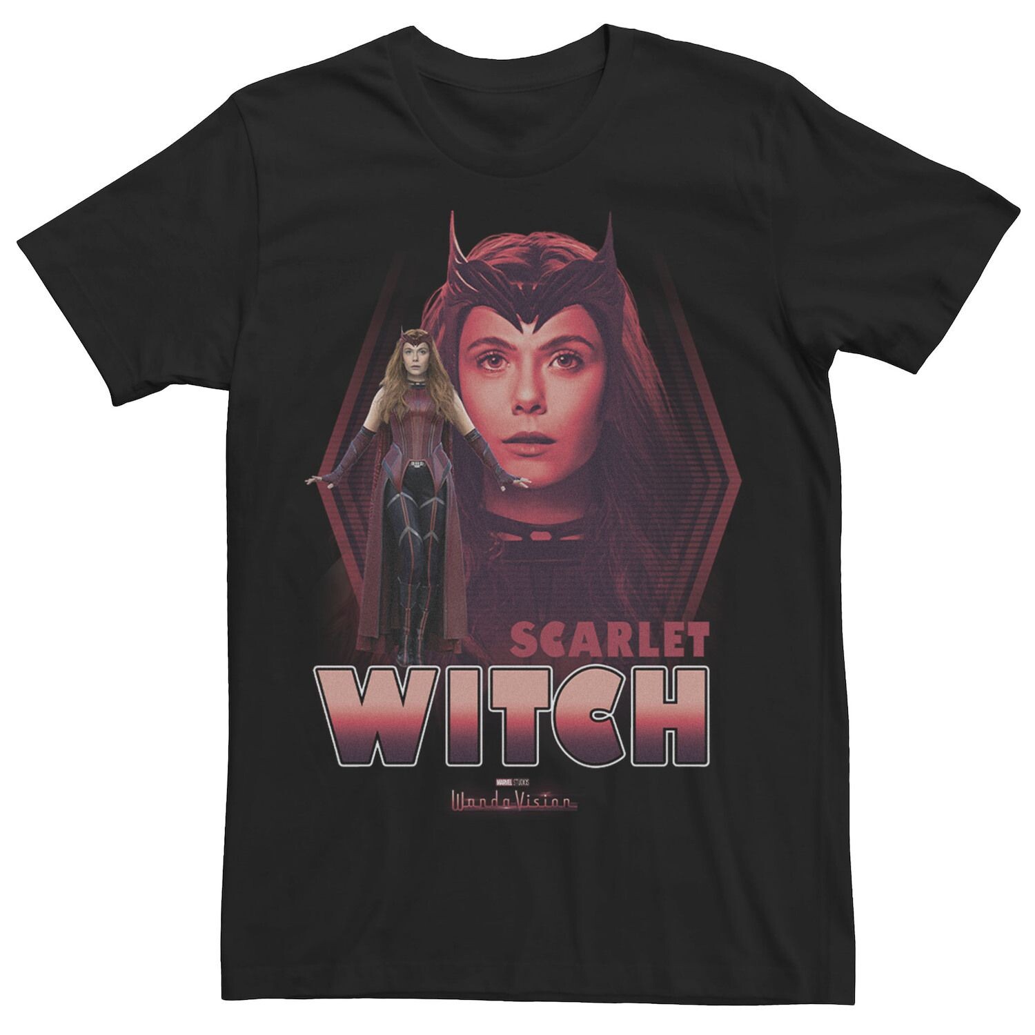 

Мужская футболка с выцветшим портретом Marvel WandaVision The Scarlet Witch Licensed Character