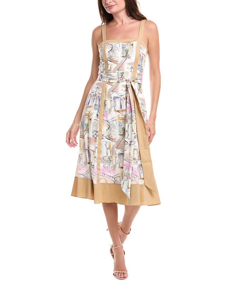 

Платье миди с рамкой Badgley Mischka, бежевый