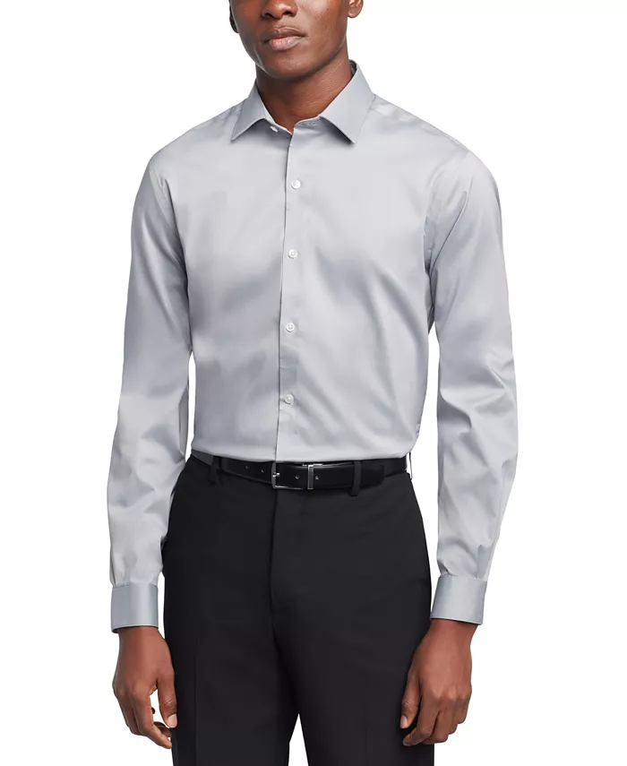 

Мужская рубашка с воротником Flex Collar Slim Fit Van Heusen, серый