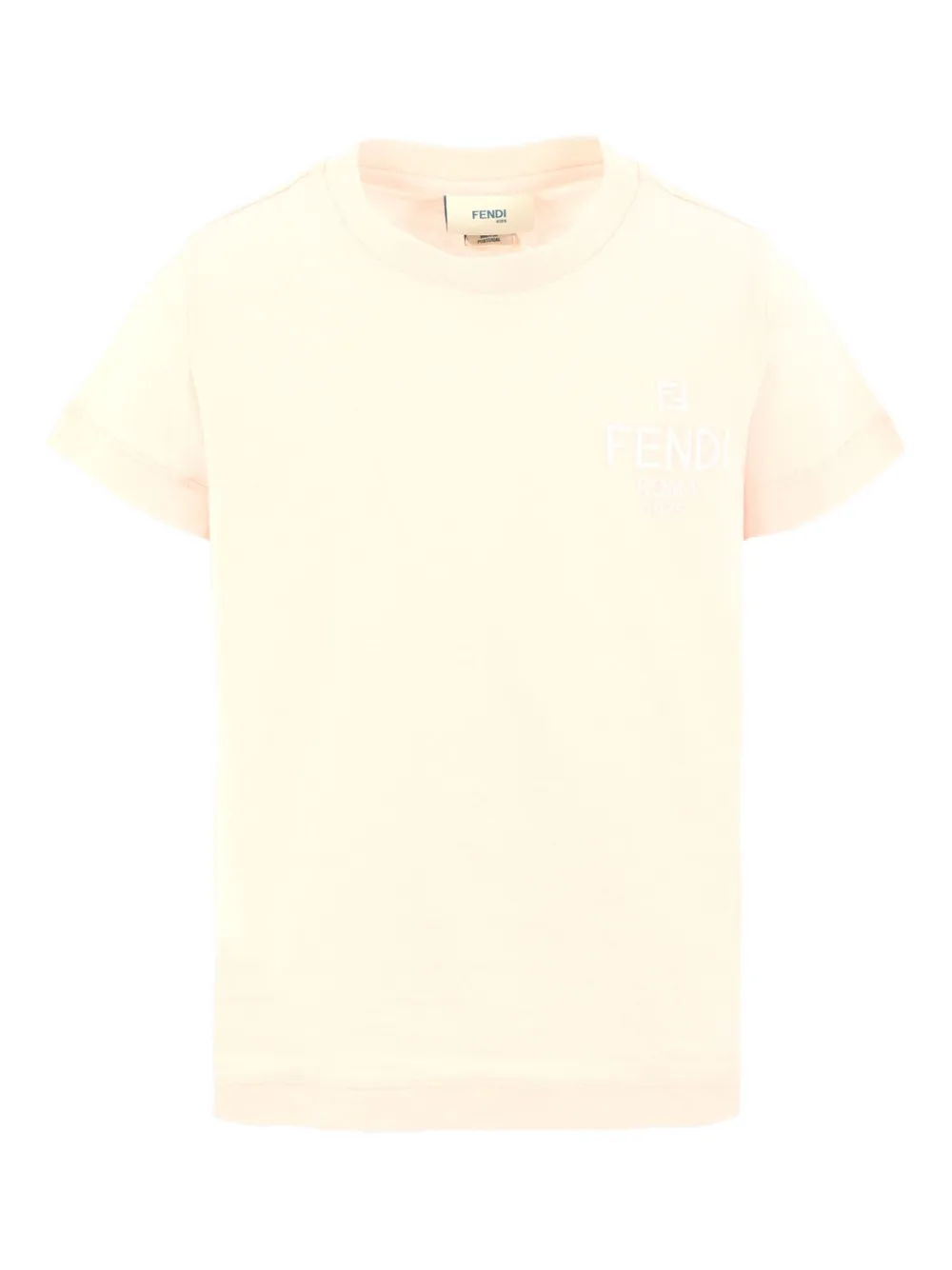 

Футболка с вышитым логотипом FENDI KIDS, розовый