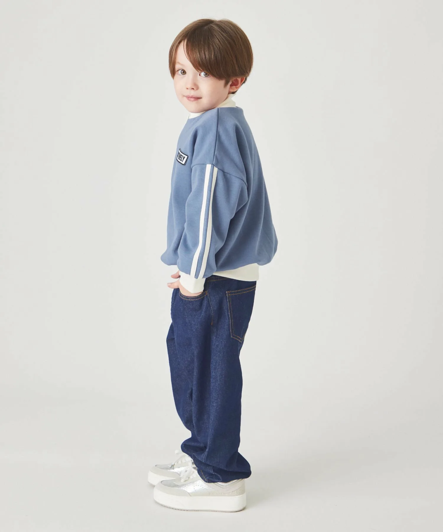 Пуловер с флисовой подкладкой и застежкой-молнией до середины груди Ever Closet, Matte Blue — фото 4