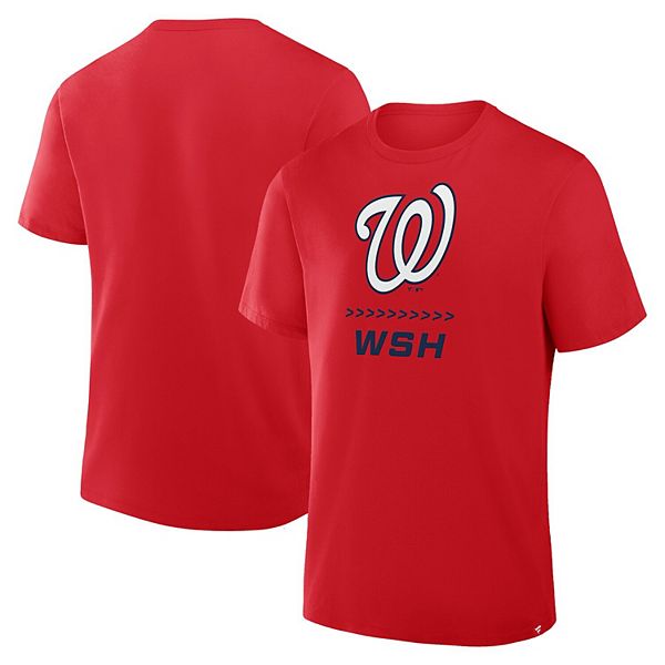 

Мужская красная футболка washington nationals clubhouse legacy side swipe Fanatics