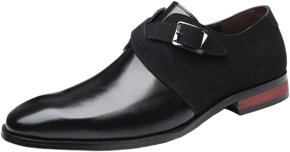 Men's Fashionable Leather Shoes - Casual and Versatile, Suitable for Business wear, Available in Large Sizes Fusecottc, черный