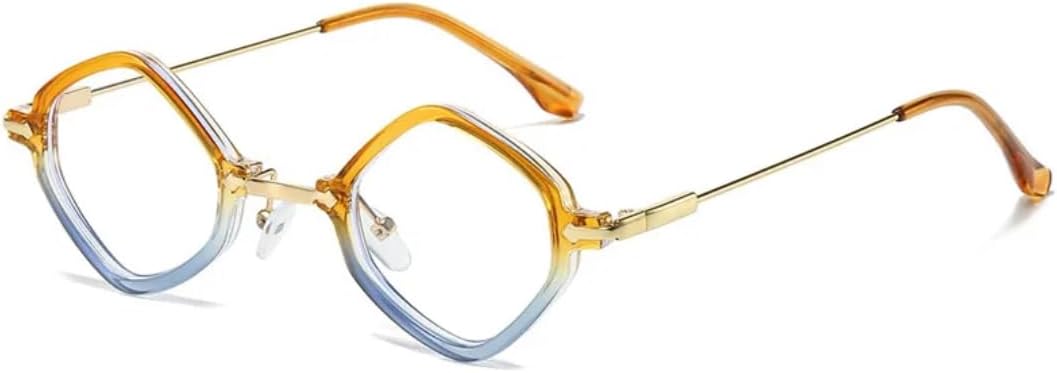 

Винтажные солнцезащитные очки в стиле панк с ромбовидным рисунком, металлические, маленькие, с градиентным переходом, роскошные, с защитой от УФ-излучения UV400 VFDHN, Yellow Blue Clear