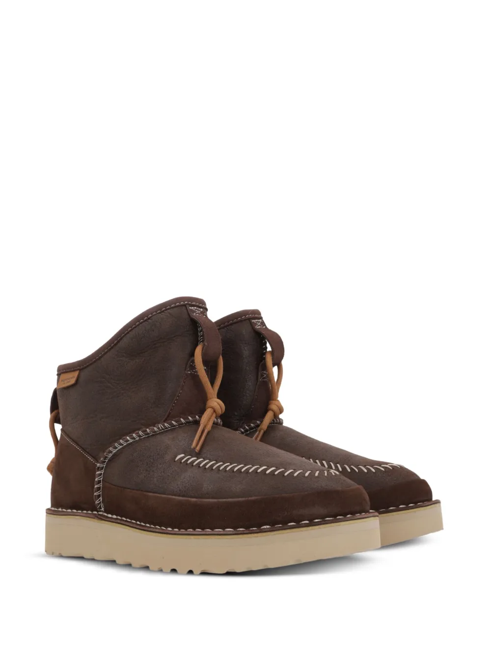 Мужские полусапоги UGG Campfire кожаные комбинированные, коричневый — фото 2