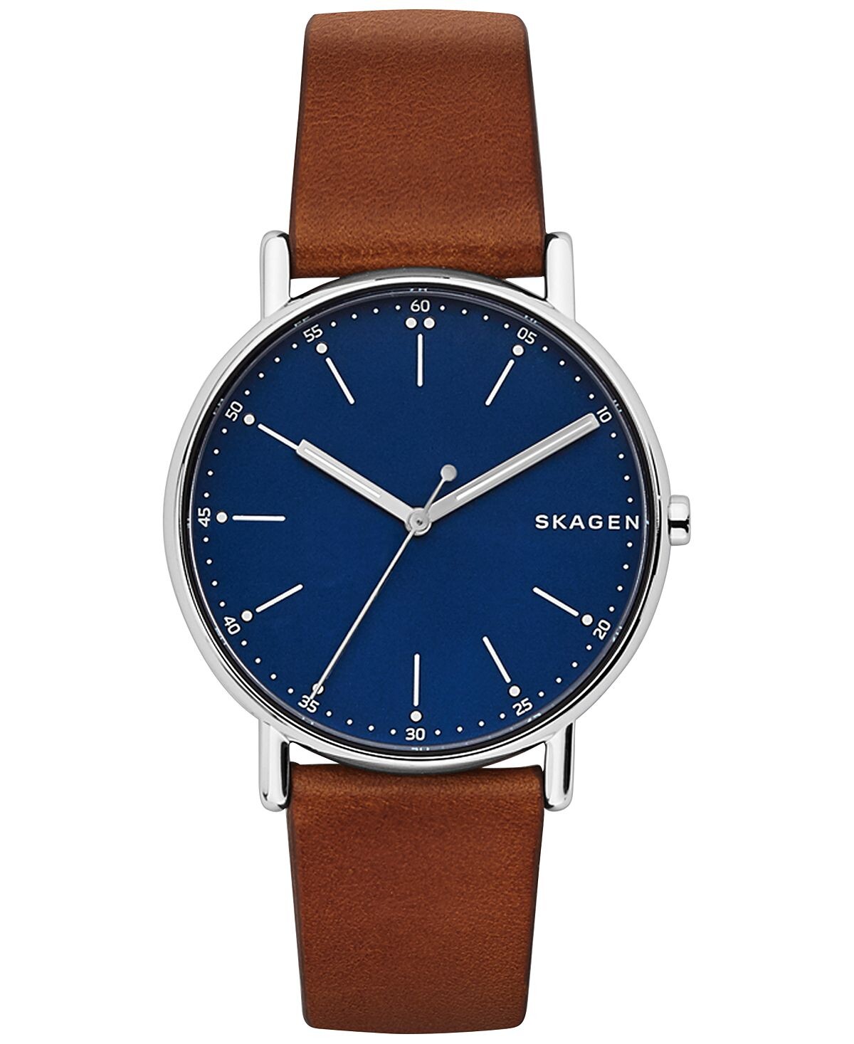 

Мужские часы Signatur с коричневым кожаным ремешком 40 мм SKW6355 Skagen