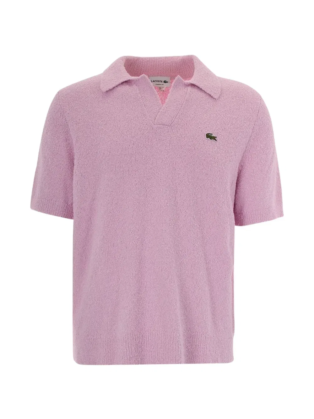 Футболка-поло из букле с нашивкой-логотипом Lacoste, розовый