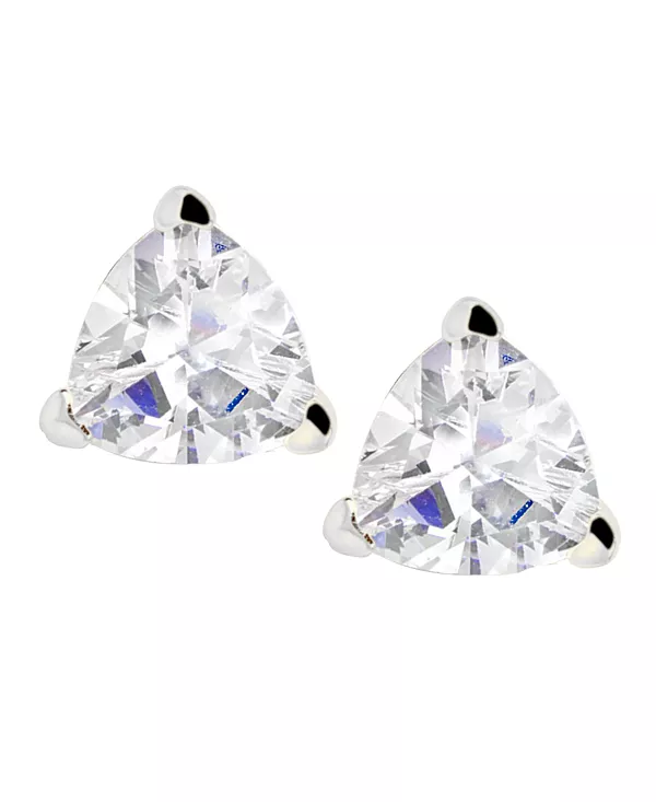 

Классические серьги-гвоздики Suzy Levian из стерлингового серебра с кубическими циркониями триллионной огранки Suzy Levian New York, silver