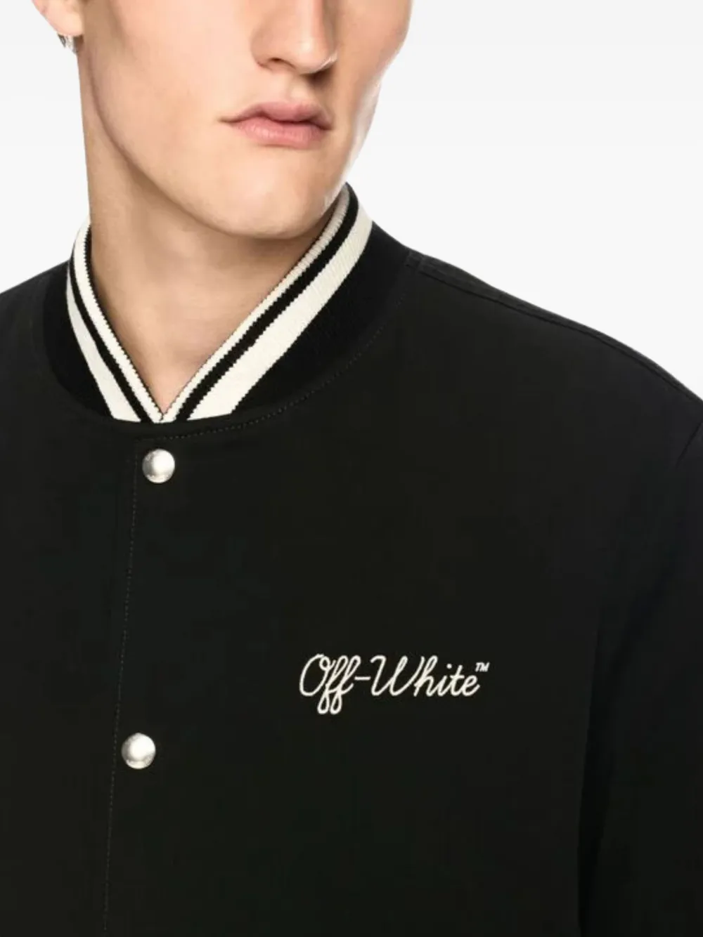 Полосатая куртка на пуговицах Off-White, черный — фото 3