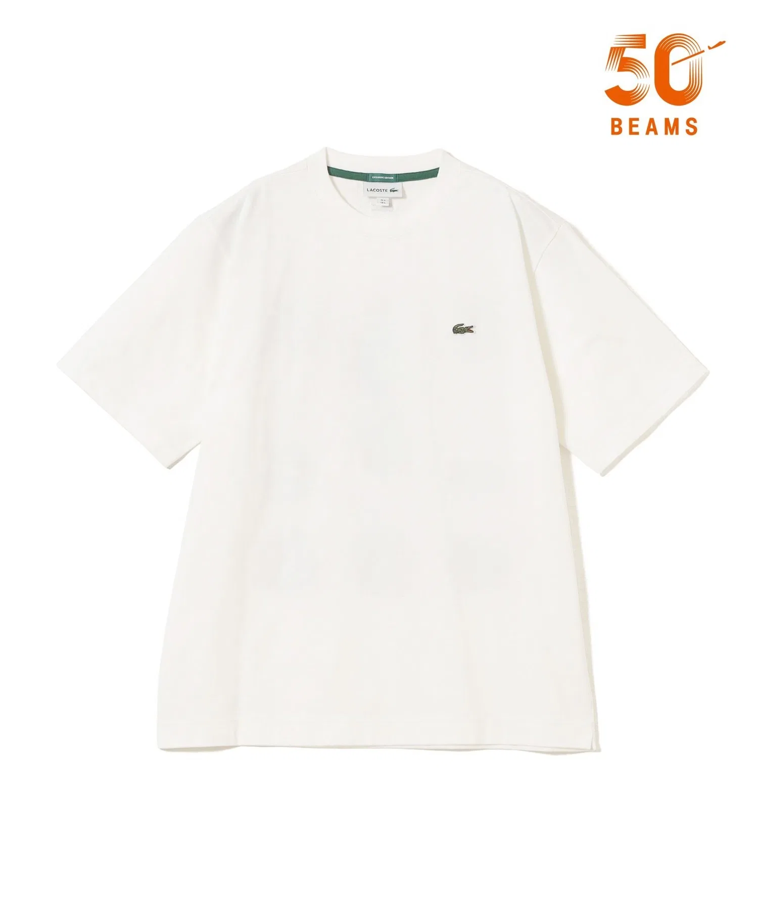 Унисекс футболка LACOSTE с логотипом, круглая горловина, белая