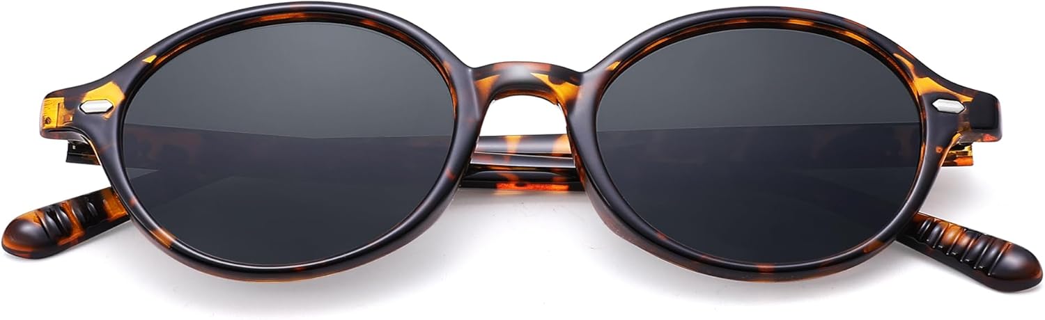 

Ретро-очки овальной формы для женщин и мужчин, модные поляризованные солнцезащитные очки в стиле 90-х, легкие, с узкой оправой и защитой от УФ-излучения Pro Acme, A7 Tortoise 丨 Grey