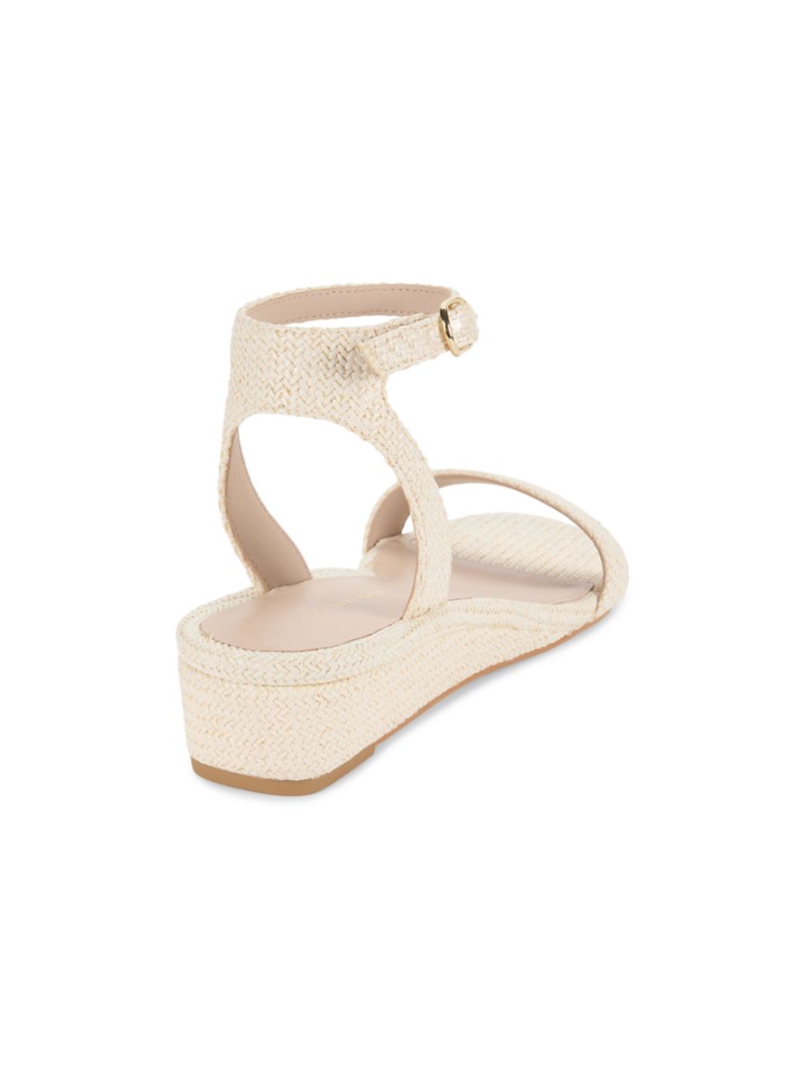 Сандалии Ave с плетеными петлями на щиколотке Stuart Weitzman, слоновая кость — фото 3