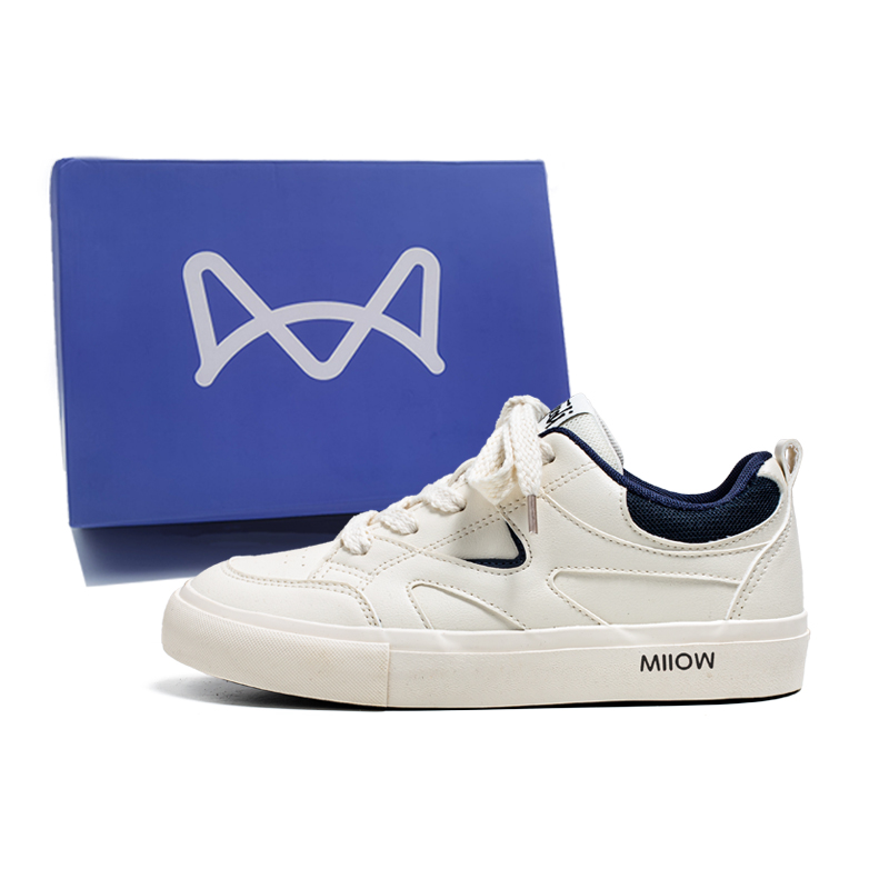 

Нескользящие износостойкие низкие кроссовки для скейтбординга, мужская коробка MIIOW, Beige Blue[Box]