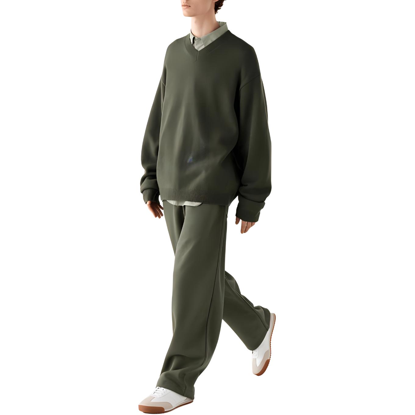 C Collection Вязаные спортивные брюки Унисекс 57 Темно-оливковый UNIQLO — фото 2