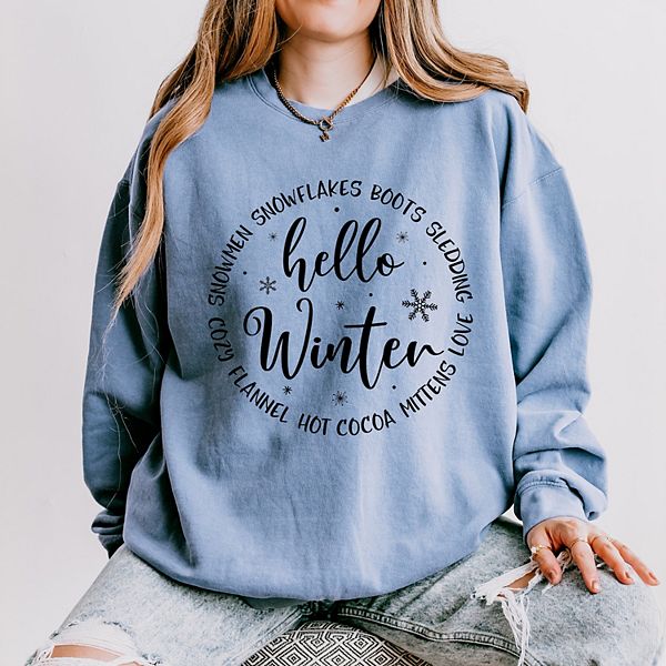 

Легкий свитшот Hello winter circle Simply Sage Market, Blue Jean