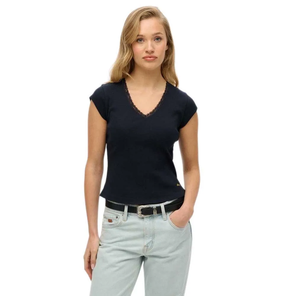 

Футболка Superdry Essential short sleeve v neck, черный