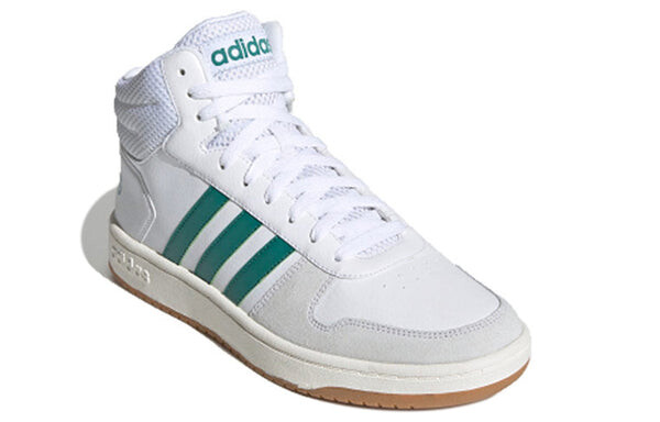 Кроссовки adidas neo HOOPS 2.0 MID 'White Green', белый — фото 2