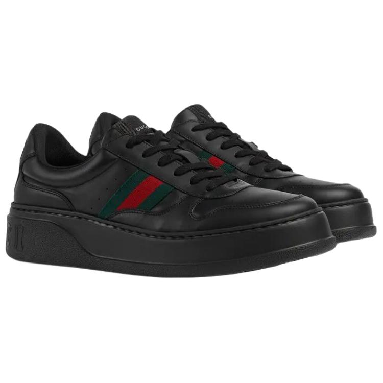 GUCCI Низкие скейтерские кроссовки мужские черные — фото 4