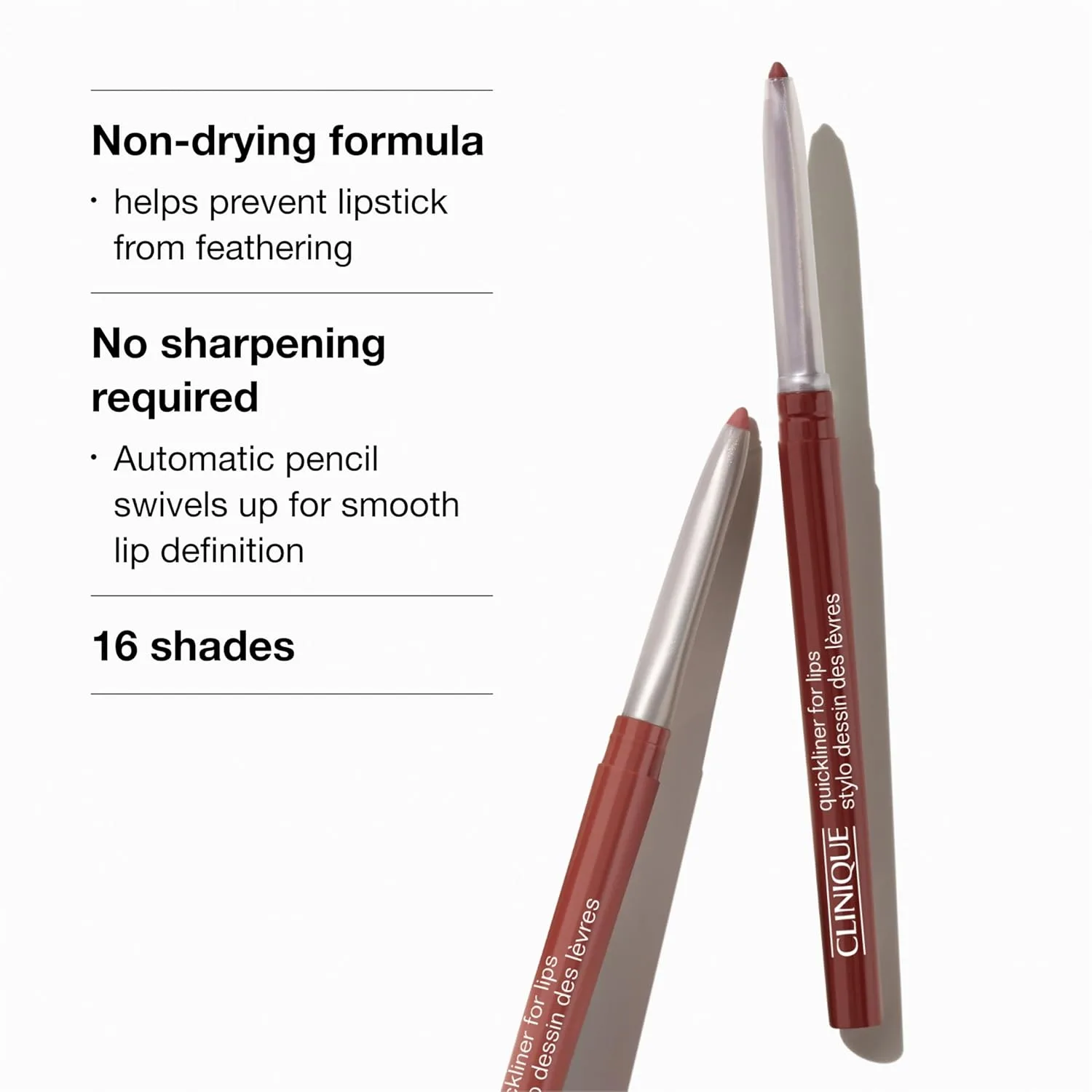 Карандаш для губ Clinique Long Lasting Quickliner | Не сушит губы и не требует заточки | Доступен в 19 оттенках | Теперь в цветах Black Honey, Pink и Nude Honey, Intense Café — фото 4