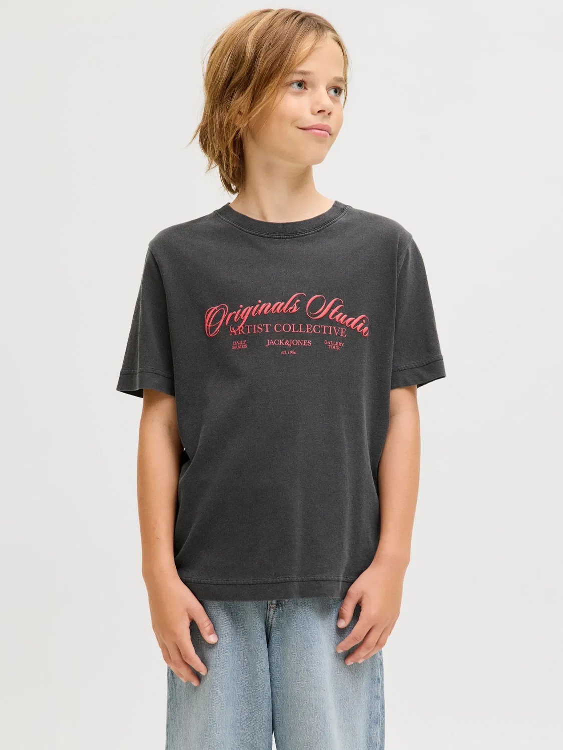 Футболка хлопковая JACK & JONES Junior, черный — фото 2
