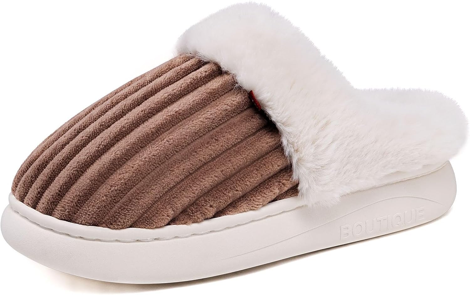 

Тапочки для женщин 2025 года Уютные стильные зимние тапочки с плюшевой внутренней отделкой, толстой подошвой и противоскользящей подошвой Generic, Coffee