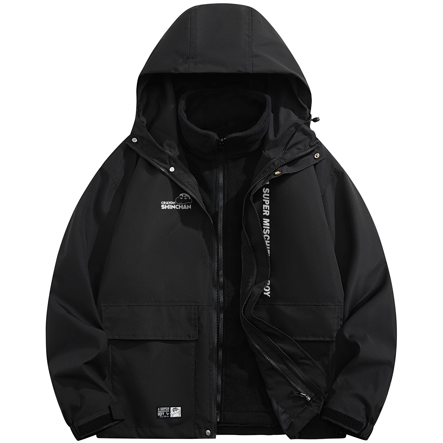 

Crayon Shinchan Куртка Unisex, Black (3-in-1 Thickened Coat)