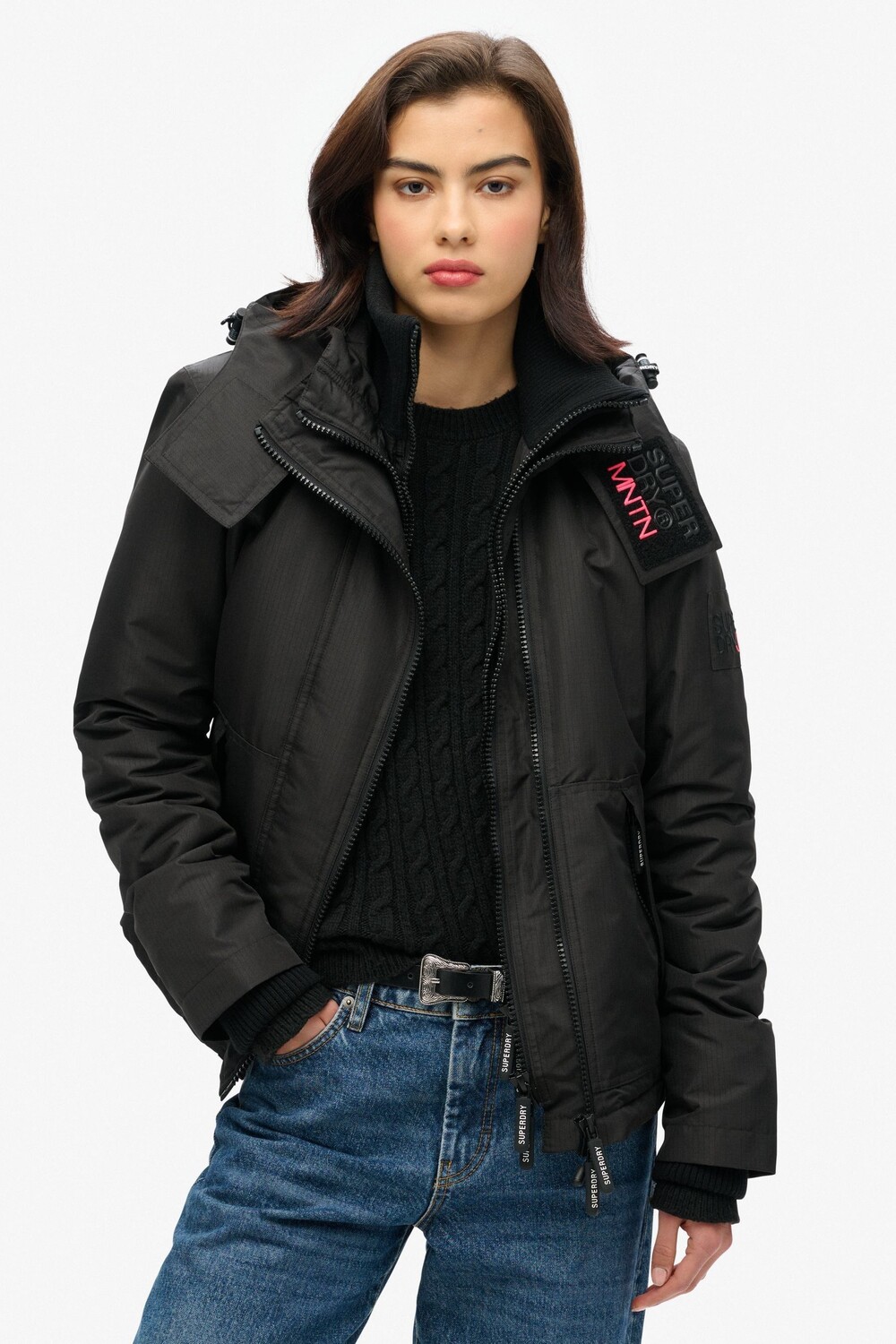 

Горная ветровка с капюшоном Superdry, черный