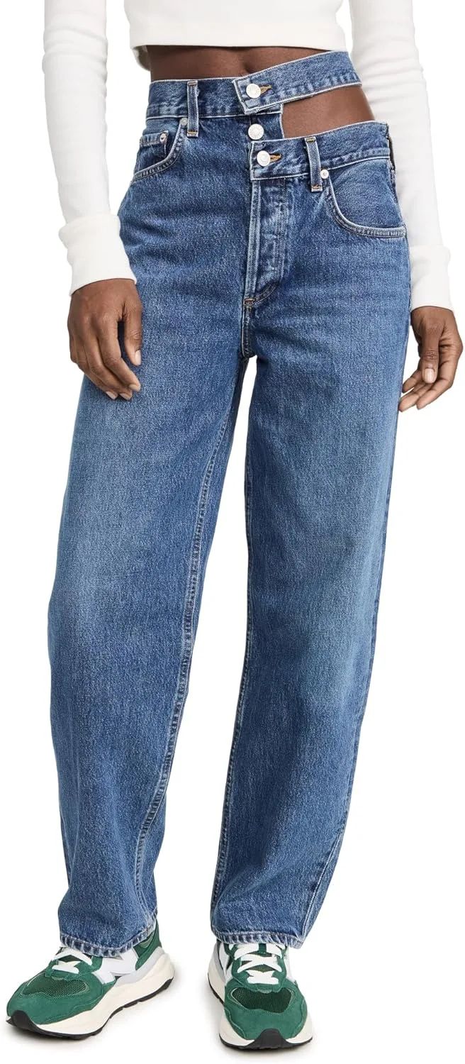 

AGOLDE Женские джинсы с разорванным поясом